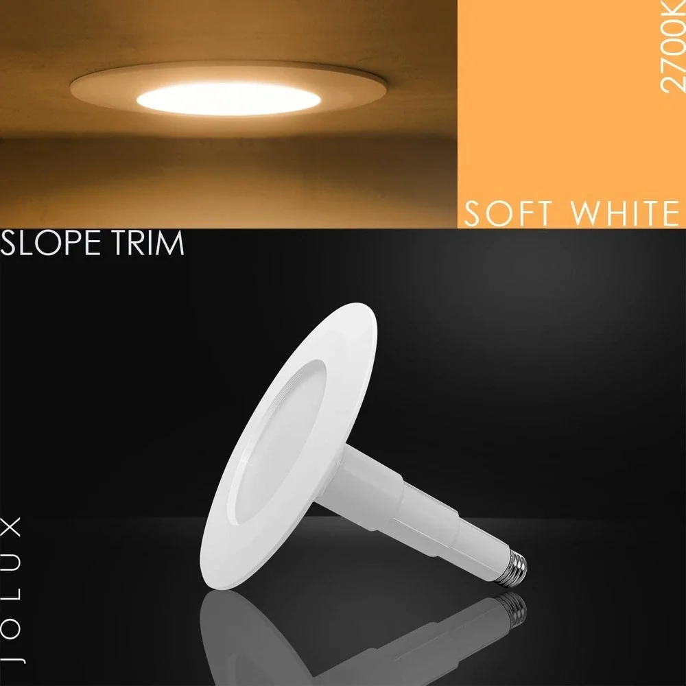 Jolux 4-Pack 5/6 Inch LED Recessed Lighting Retrofit Can Lights 12W 800LM 2700K